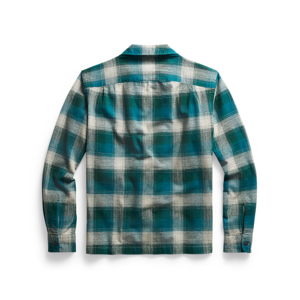 Green/Grey Plaid Brushed Camp Shirt RRL 2
