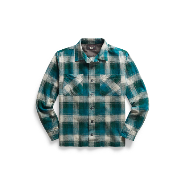 Plaid Brushed Camp Shirt RRL 1