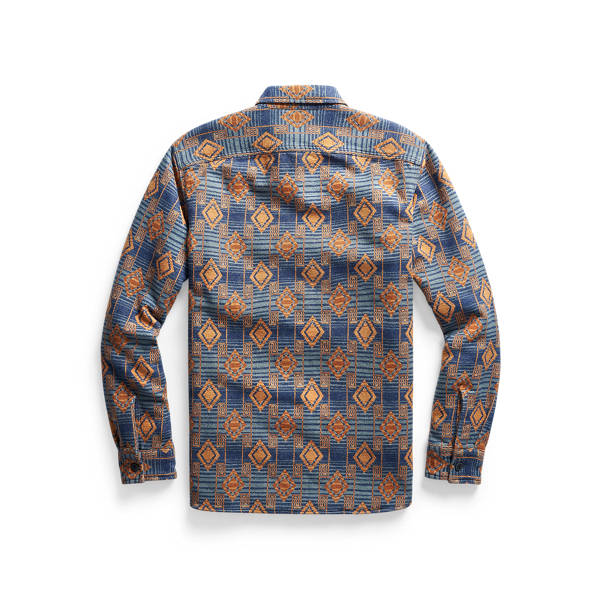 Blue/Yellow Brushed Jacquard Workshirt RRL 2