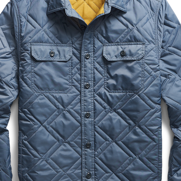 Steel Blue Gold Quilted Shirt Jacket RRL 3
