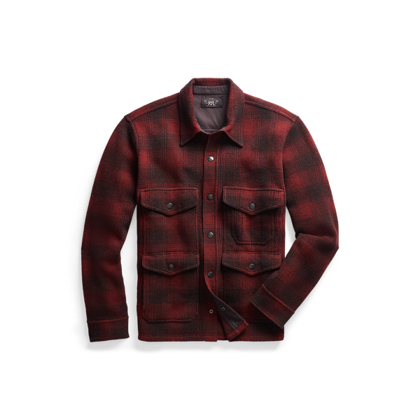Plaid Wool Workshirt Sweater RRL em 1