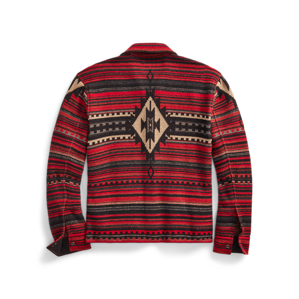 Red/Black Multi Wool-Blend Jacquard Workshirt Jumper RRL 2
