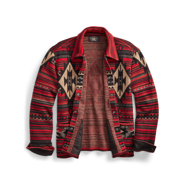 Red/Black Multi Wool-Blend Jacquard Workshirt Jumper RRL 3