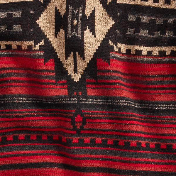 Red/Black Multi Wool-Blend Jacquard Workshirt Jumper RRL 4