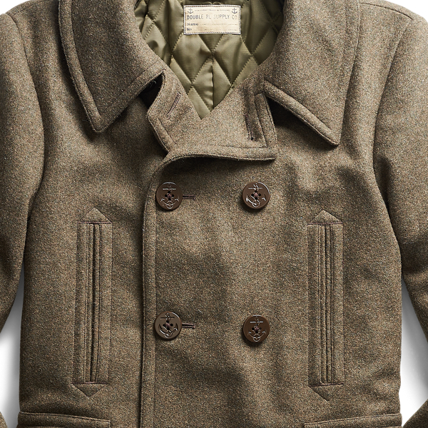 Olive Wool Twill Peacoat RRL 3
