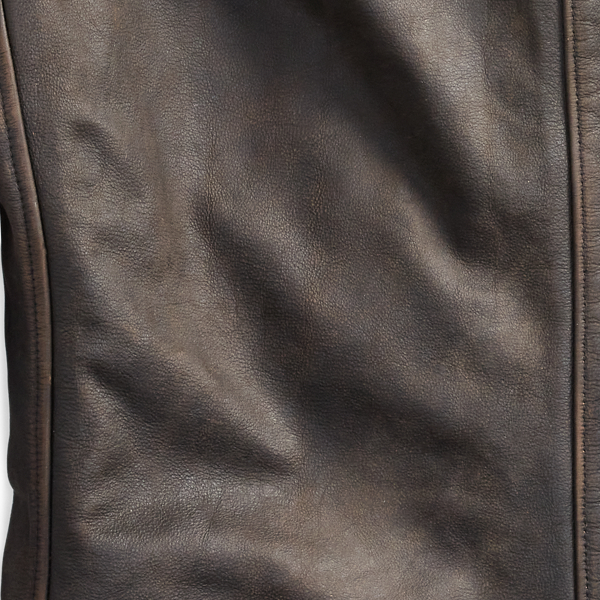 Black Shearling-Collar Leather Coat RRL 5