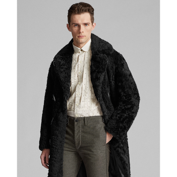 Black Limited-Edition Shearling Coat RRL 3