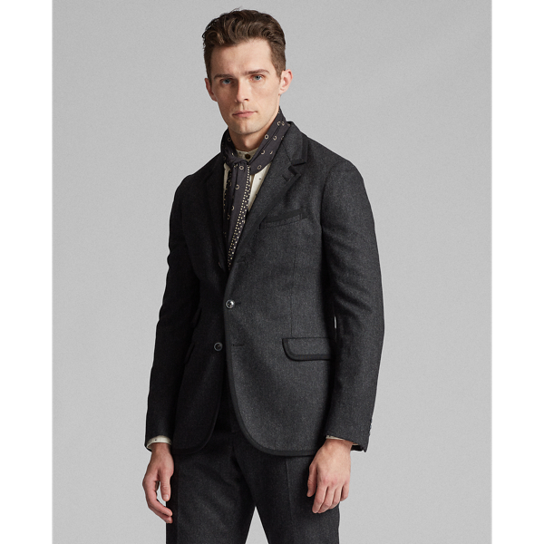 Charcoal Wool Flannel Suit Jacket RRL 3