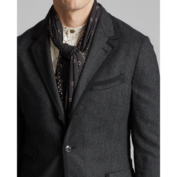 Charcoal Wool Flannel Suit Jacket RRL 5