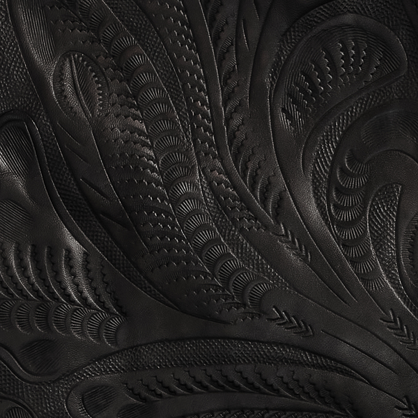 Black Hand-Tooled Leather Gilet RRL 8