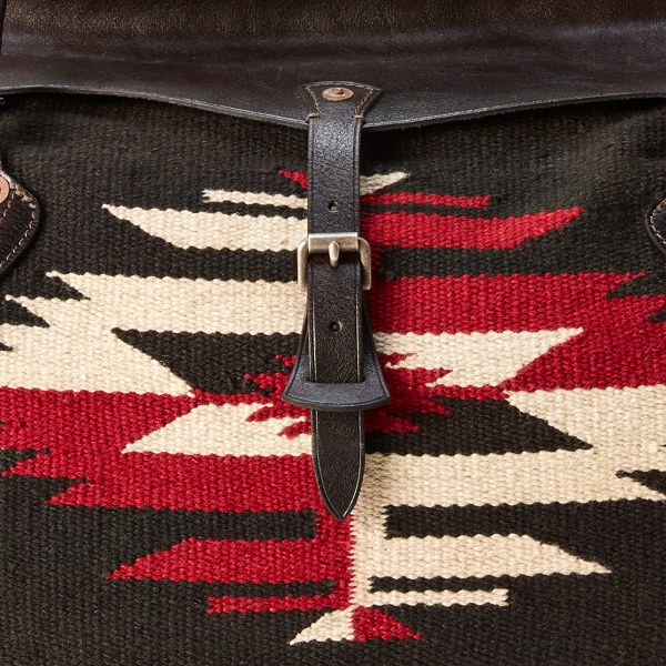 RRL★手織りジャカード オーバーナイトバッグ Handwoven Jacquard & Leather Bag