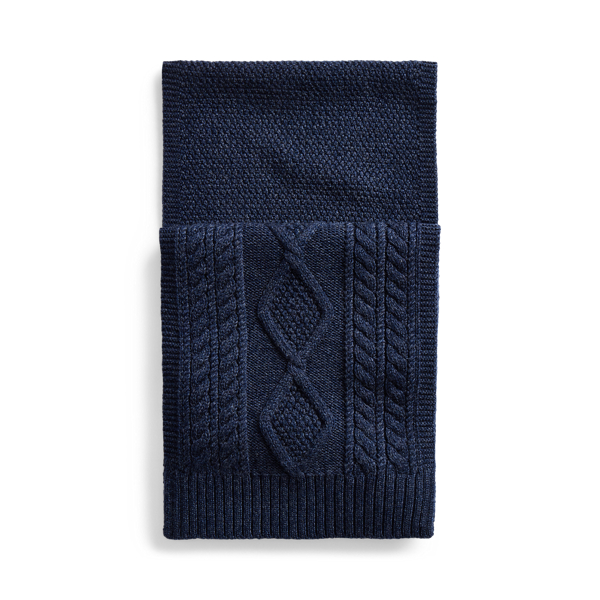 Aran-Knit Wool Scarf RRL 1