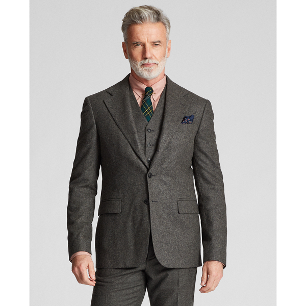 Grey Striped Flannel Suit Jacket RRL 3