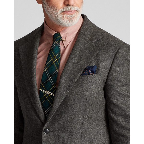 Grey Striped Flannel Suit Jacket RRL 5