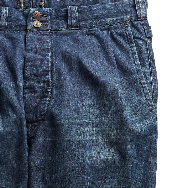 Hartville Wash Pleated Indigo Twill Pant RRL 3