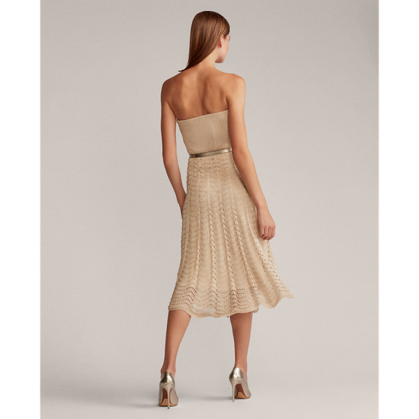 Pointelle Cocktail Dress Ralph Lauren Collection em Natural 5