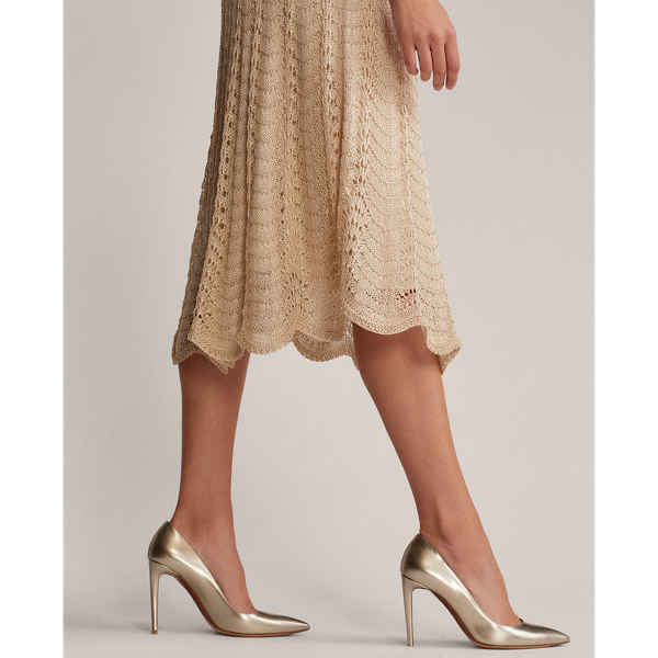 Pointelle Cocktail Dress Ralph Lauren Collection em Natural 6