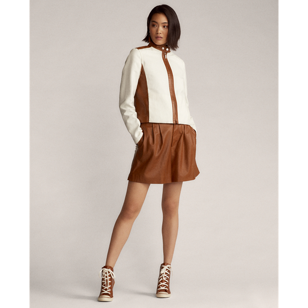 Toffee Kaela Reversible Moto Jacket Ralph Lauren Collection 4