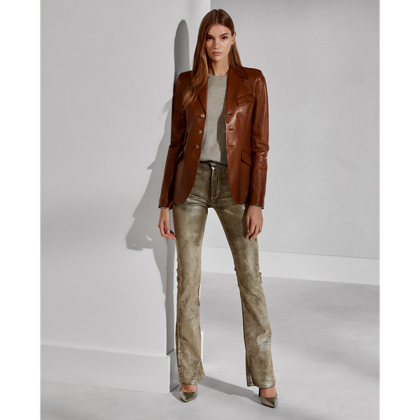 Toffee Isabel Lambskin Hacking Jacket Ralph Lauren Collection 4