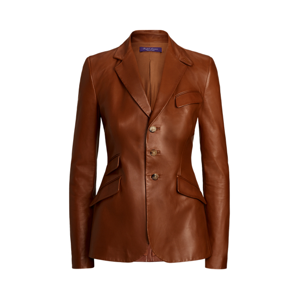 Toffee Isabel Lambskin Hacking Jacket Ralph Lauren Collection 2