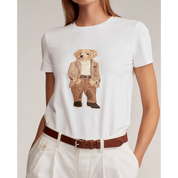 White Bedford Bear Pima Cotton Tee Ralph Lauren Collection 6
