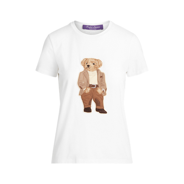 White Bedford Bear Pima Cotton Tee Ralph Lauren Collection 2