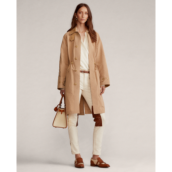 Cream Brecklin Suede-Trim Balmacaan Ralph Lauren Collection 4