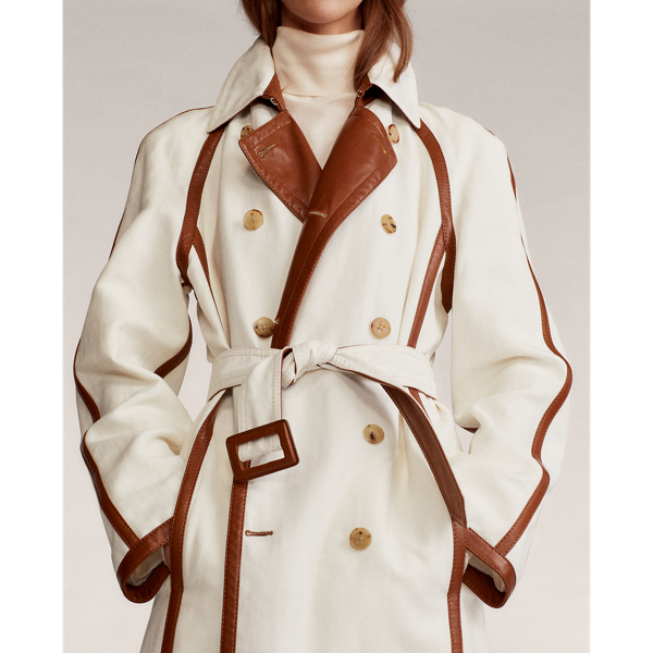 Cream Kerin Trench Coat Ralph Lauren Collection 8