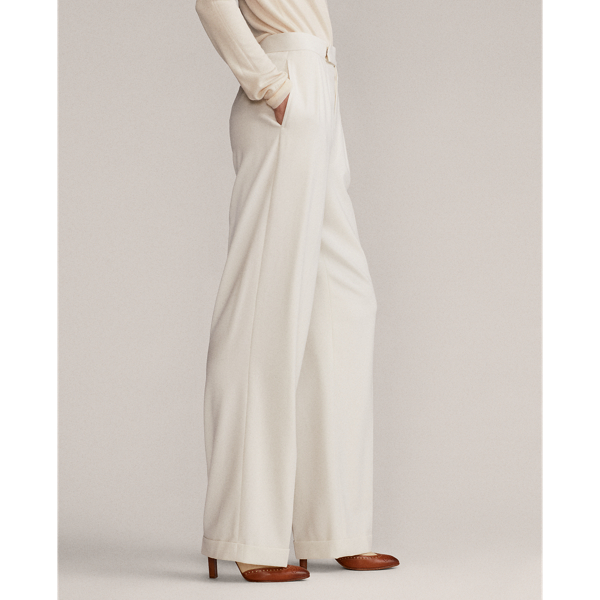 Cream Christa Wool Crepe Trouser Ralph Lauren Collection 5