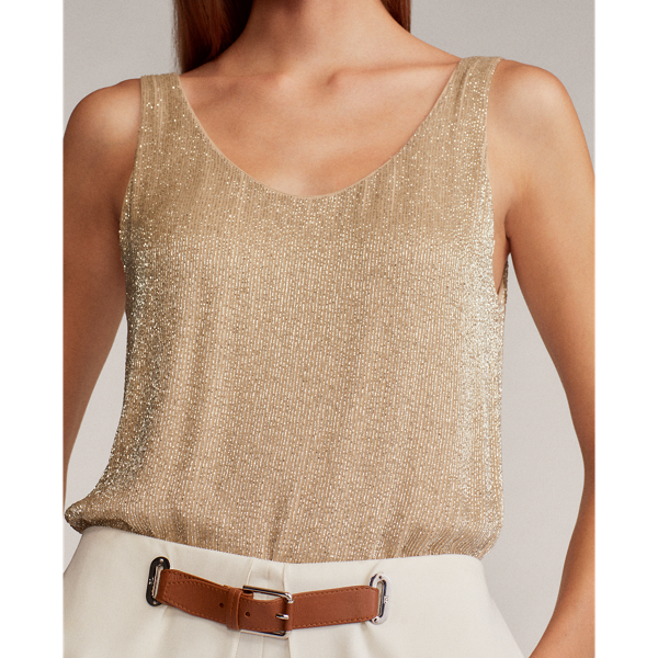 Chy Embellished Silk Tank Ralph Lauren Collection em Beige 6