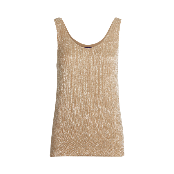 Chy Embellished Silk Tank Ralph Lauren Collection em Beige 2