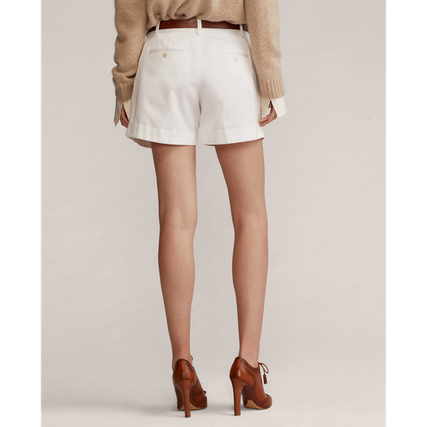 White Michella Cotton Pleated Short Ralph Lauren Collection 6