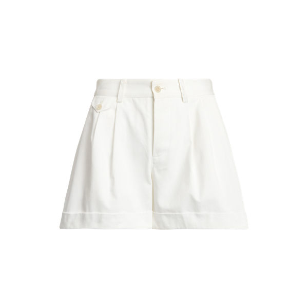 White Michella Cotton Pleated Short Ralph Lauren Collection 2