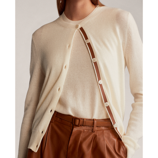 Cream Cashmere-Lambskin Cardigan Ralph Lauren Collection 6