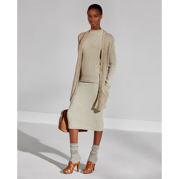 Fawn Mouline Cashmere Cardigan Ralph Lauren Collection 4