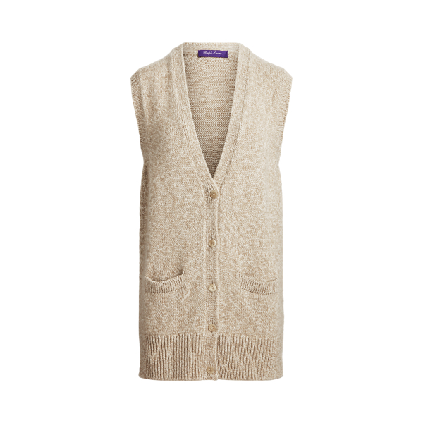 Fawn Mouline Cashmere Cardigan Ralph Lauren Collection 2