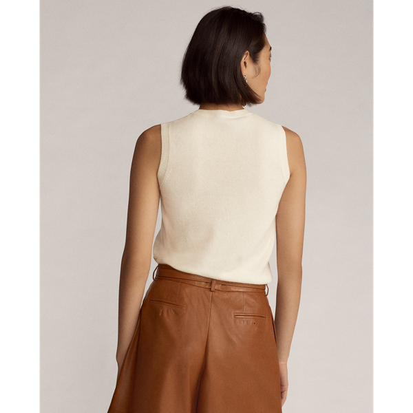 Cream Cashmere Sleeveless Jumper Ralph Lauren Collection 5