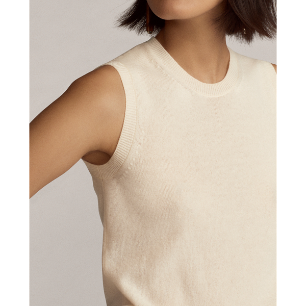 Cream Cashmere Sleeveless Jumper Ralph Lauren Collection 6