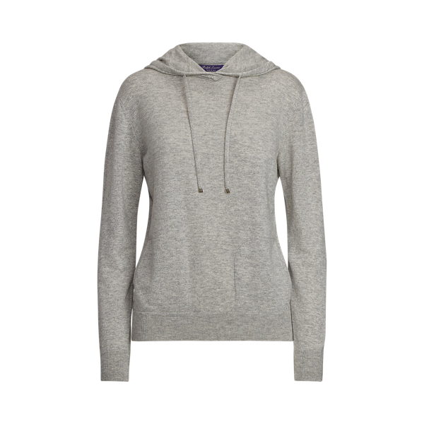 Felpa in cashmere con cappuccio