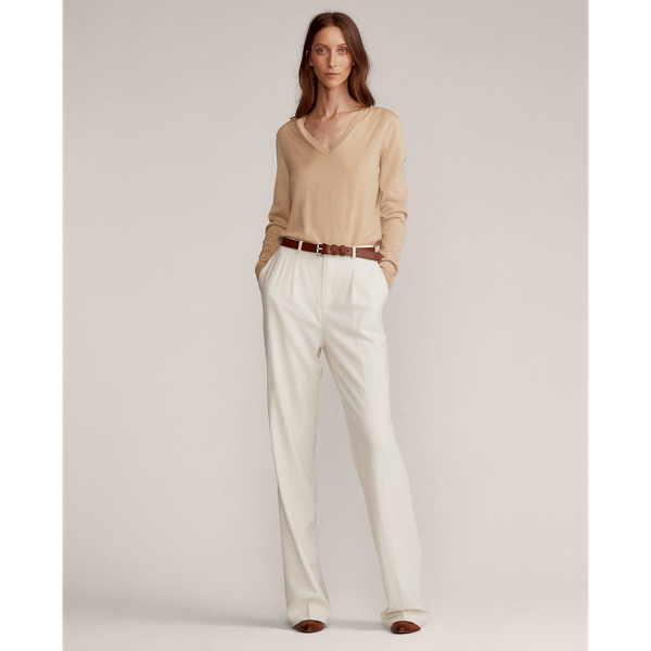 Beige Cashmere V-Neck Jumper Ralph Lauren Collection 4