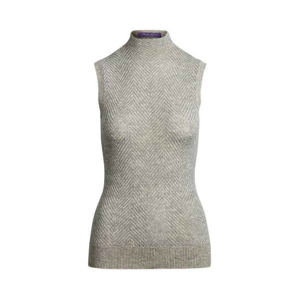 Metallic Cashmere Sweater Ralph Lauren Collection em Grey 2