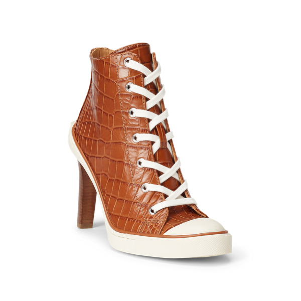 Gold Raelyn Calfskin Trainer Pump Ralph Lauren Collection 2