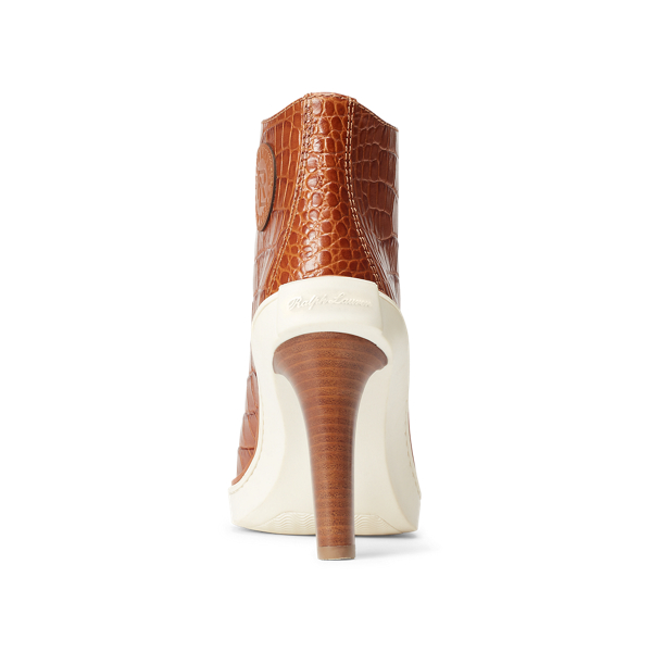 Gold Raelyn Calfskin Trainer Pump Ralph Lauren Collection 3