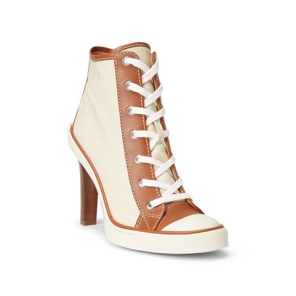 Gold/Ecru Raelyn Canvas Trainer Pump Ralph Lauren Collection 2
