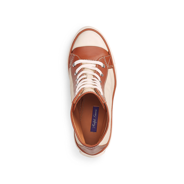 Gold/Ecru Raelyn Canvas Trainer Pump Ralph Lauren Collection 4