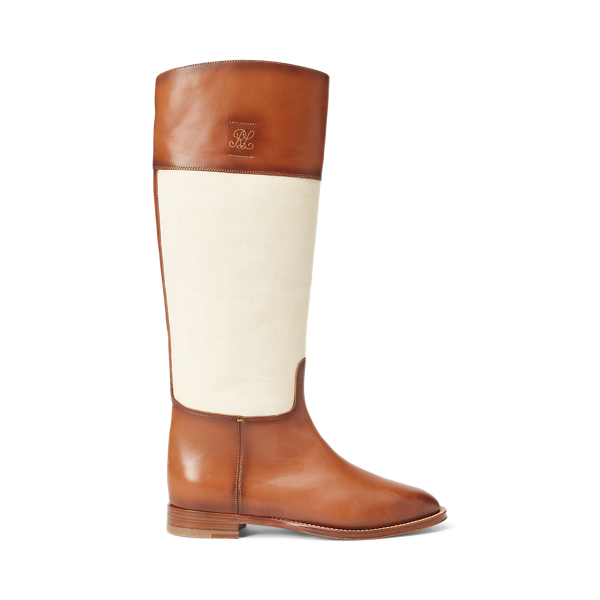 Sadey Calfskin-Canvas Boot Ralph Lauren Collection 1