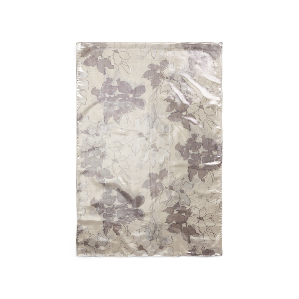 Silver Silk-Blend Chiffon Lame Scarf Ralph Lauren Collection 2