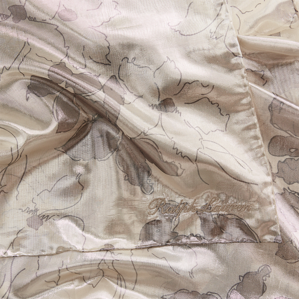 Silver Silk-Blend Chiffon Lame Scarf Ralph Lauren Collection 3
