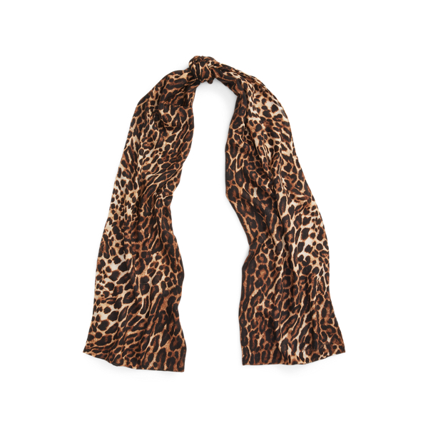 Sciarpa leopardata cashmere e seta