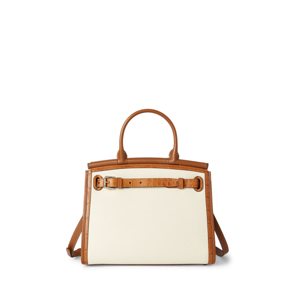 Gold/Cream RL50 Canvas Medium Bag Ralph Lauren Collection 3